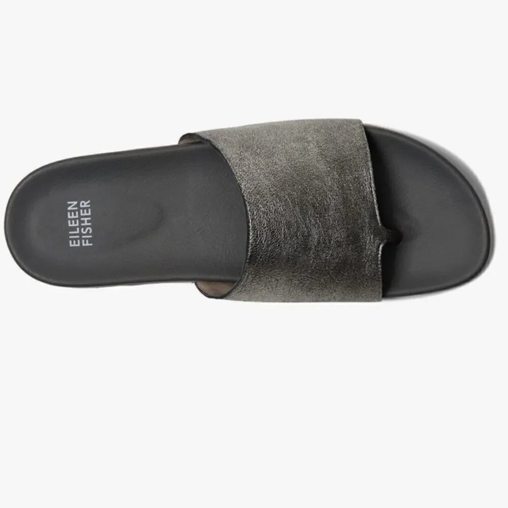 Eileen Fisher Metallic Black Sandals - Picture 6 of 10